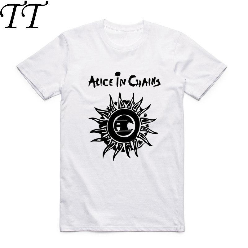 Asian Size Men And Women Print Alice In Chains Sun Fashion T Shirt O-Neck Short Sleeve Summer Heavy Metal Band T-shirt HCP987