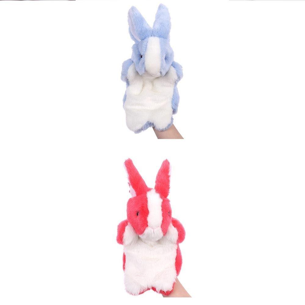 Fashion Plush Rabbit Bunny Hand Puppet Soft Stuffed Animal Finger Puppet Cartoon Storytelling