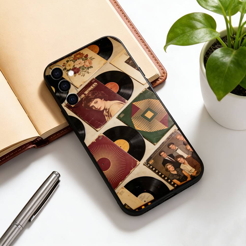 

Vinyl Record Phone Case For Samsung Galaxy A73,A72,A71,A70,A53,A52,A51,Soft Silicone Black Cover Samsung a22 4g