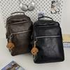 Schoolbag New PU Leather Waterproof Men's Backpack Large Capacity Casual Business Computer Bag Men's Bag Trendy Cool Student School Bag