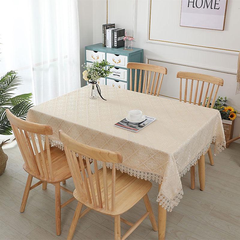 New lace fabric square, round, and rectangular tablecloths for home use, including coffee tables and dust covers