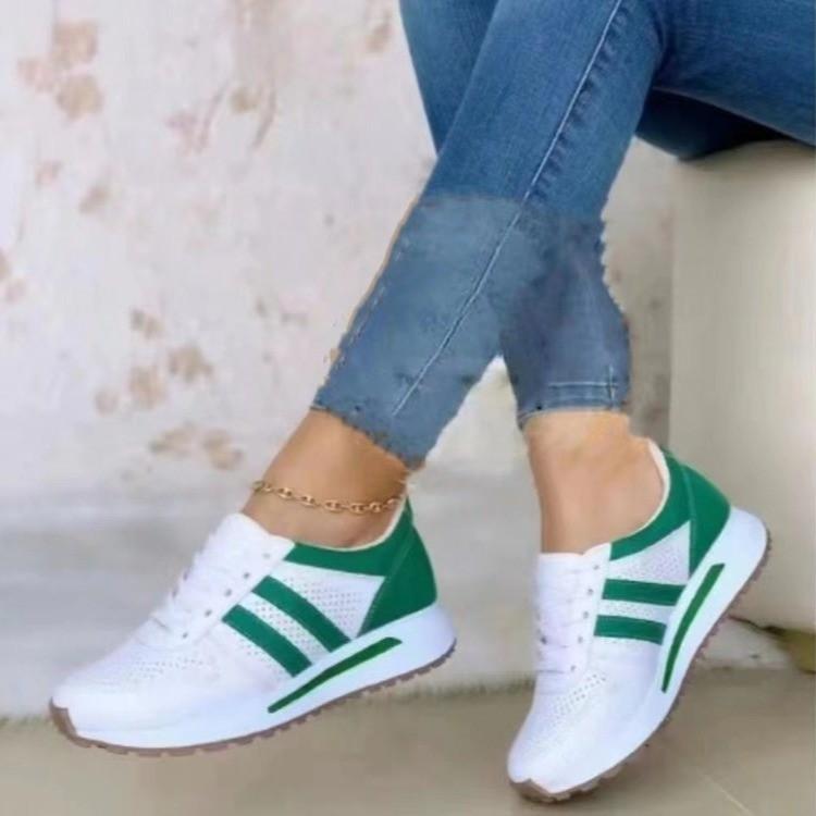 

Spring and autumn large size women s platform sports shoes casual and comfortable style breathable mesh single shoes 43 помаранчевий