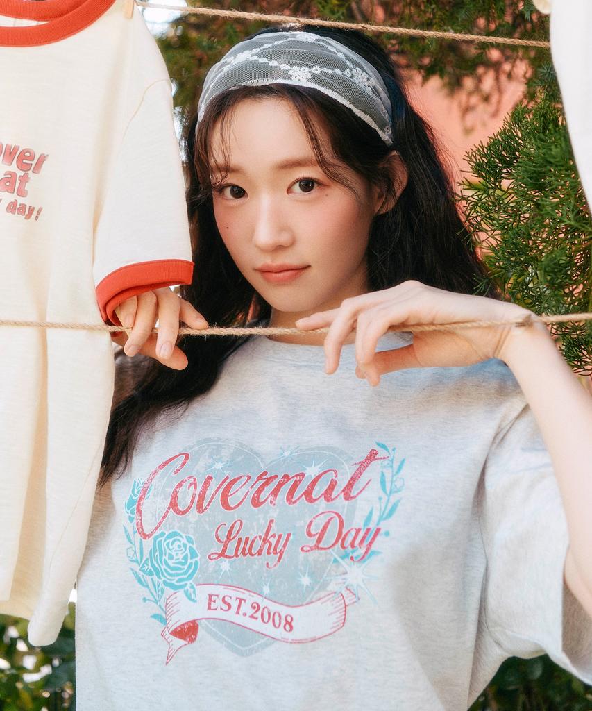COVERNAT WOMAN Oversized Vintage Graphic T-Shirt Navy