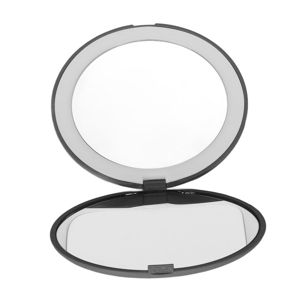 3.5in LED Makeup Mirror Portable 1X 2X Magnification 6500K Folding Handheld Double Sided Lighted Mirror for Travel