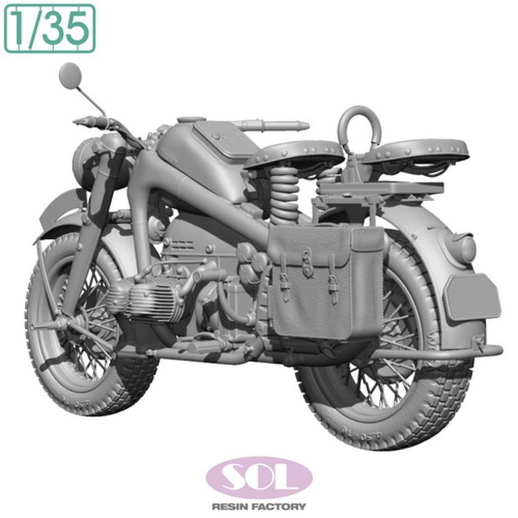 Sol Model WWII German KS750 Military Motorcycle 3D Printer Kit MM876 1/35 (Motorcycle)