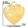 6pcs/Lot Different Heart Pendants For Jewelry Making Supplies 18k Real Gold Plated Stainless Steel Charms Bulk Sun Flower Charm