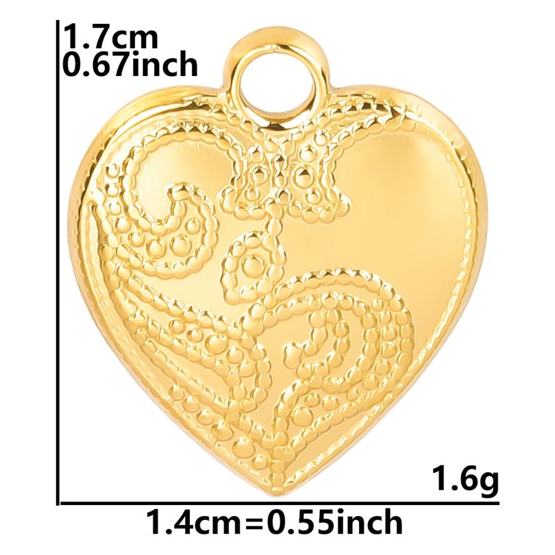 6pcs/Lot Different Heart Pendants For Jewelry Making Supplies 18k Real Gold Plated Stainless Steel Charms Bulk Sun Flower Charm