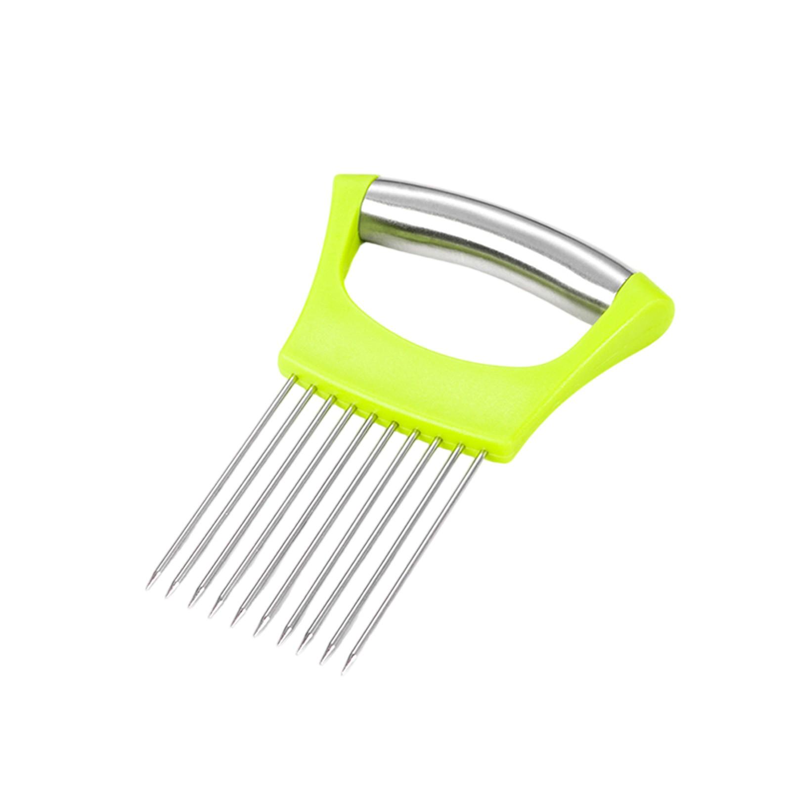 

Держатель-инструмент из нержавеющей стали, многофункциональная защита пальцев для овощей и фиксирующая вилка для домашней кухни One Size зелёный