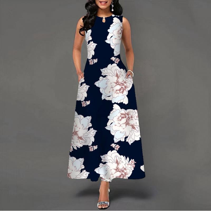 2025 New Fashion Trend Dresses Spring Summer Printed Waist Dresses Fashion Women's