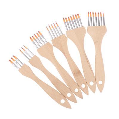 1/3/6Pcs Multi-Toothed Brush Comb Watercolor Acrylic Brushes Set Nylon Blend Wool Art Supplies