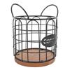 Coffee Pod Holder Iron Wire Weighte Wooden Base Coffee Capsule Storage Basket for Kitchen