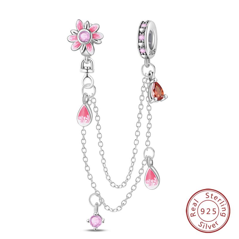 Copper Heart Shaped Keylock Cross Pattern Fantasy Cat Claw Safety Chains Fit Qikaola Original Bracelets Diy Jewelry