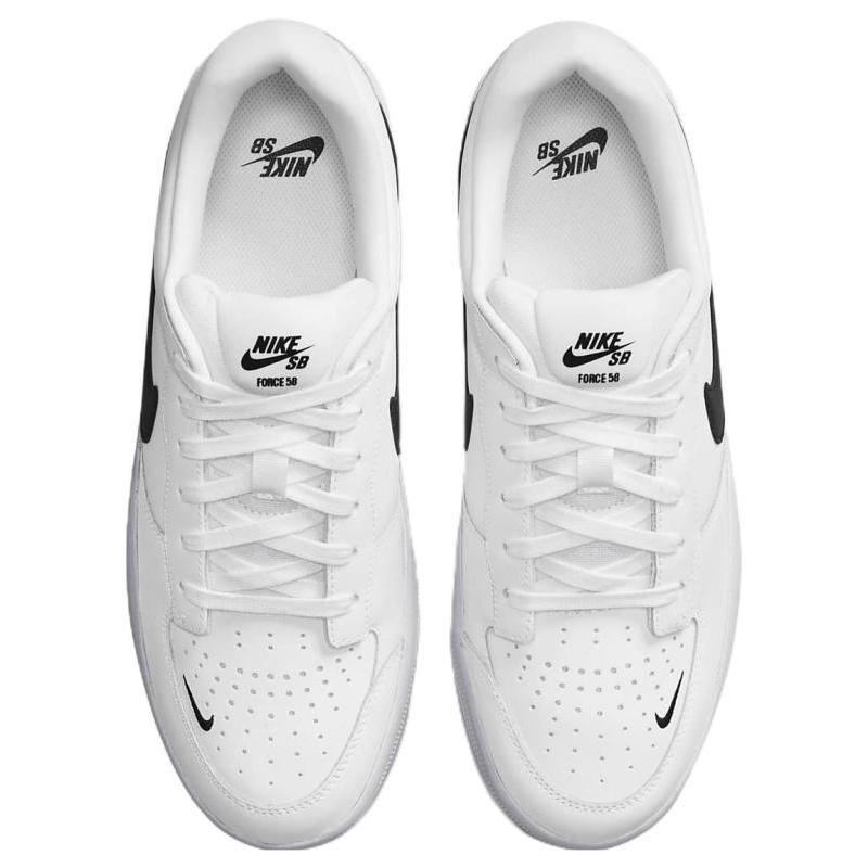 Nike Sb Force 58 Premium White Black Skateboard Shoes DH7505-101