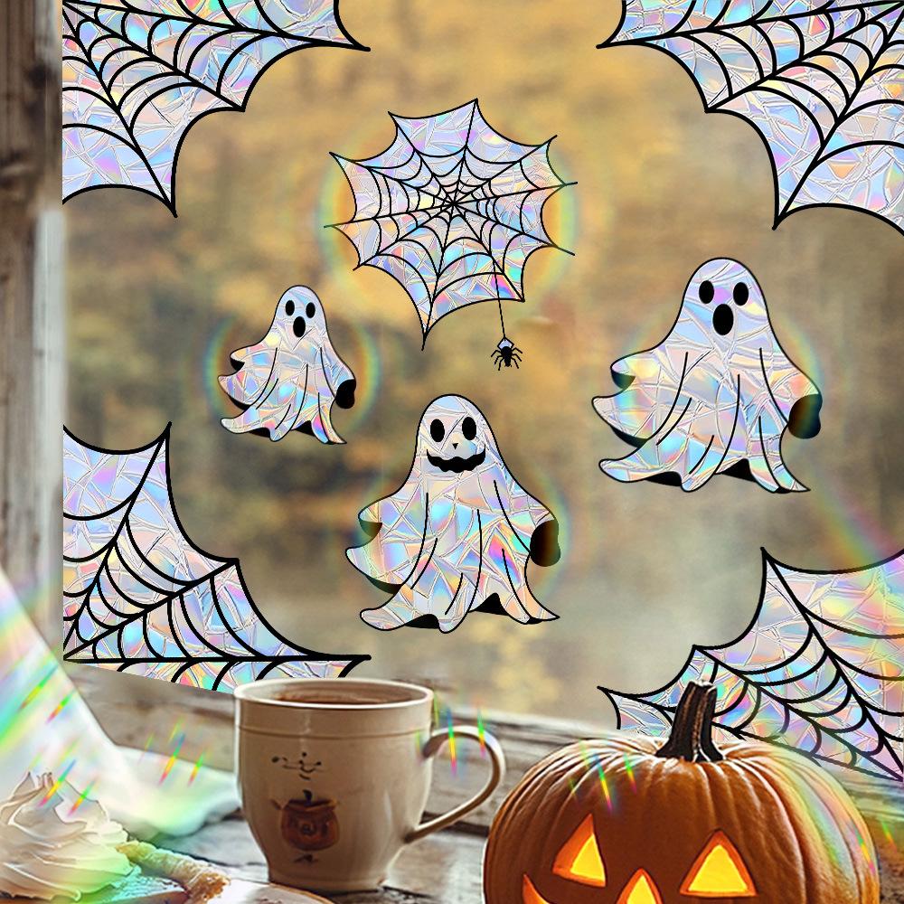Halloween Decorations, Dazzling Colors, Spider Webs, Ghost Window Stickers, Sun Catchers, Static Stickers, Outdoor Decoration Stickers, Glass Stickers