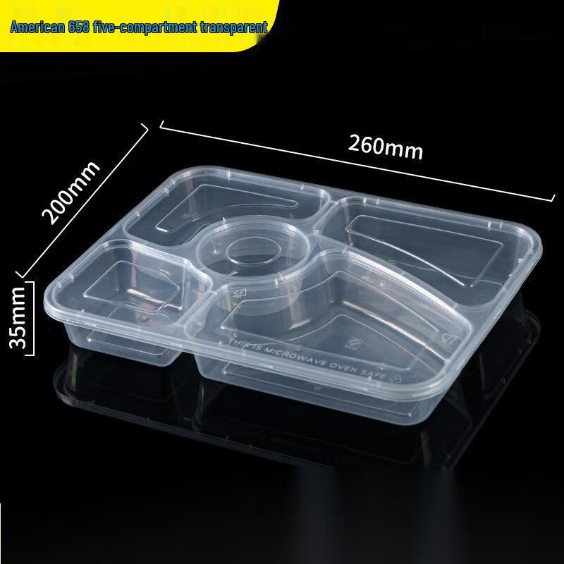 1500ML 5-Compartment Disposable Meal Prep Container