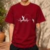 2026 New Cotton Tshirt With Heartbeat Ecg Fisherunisex Print Casual Crew Neck Short Sleeve For Fishing Enthusiasts