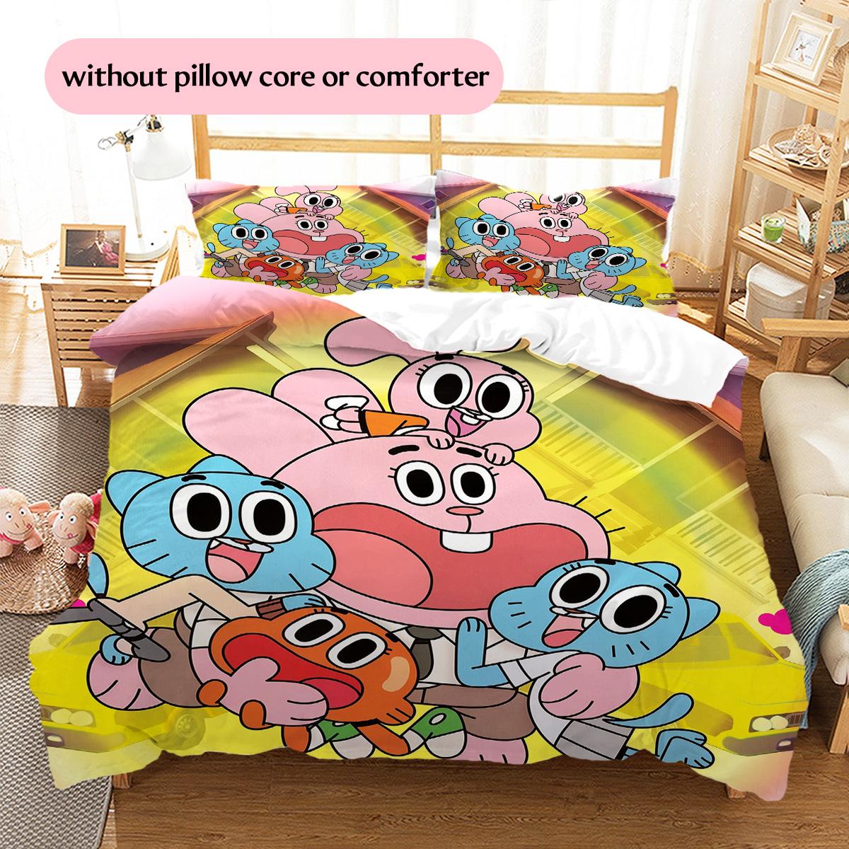 

The Amazing World of Gumball Pattern Bedding Quilt Set Home Decoration Gift (1 * duvet cover + 2 * pillowcase without core) 240x220cm