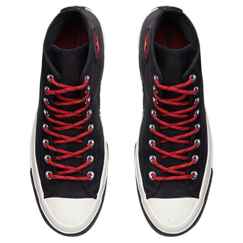 Converse Chuck 70 Casual Versatile High Top Canvas Shoes Unisex Black and Red
