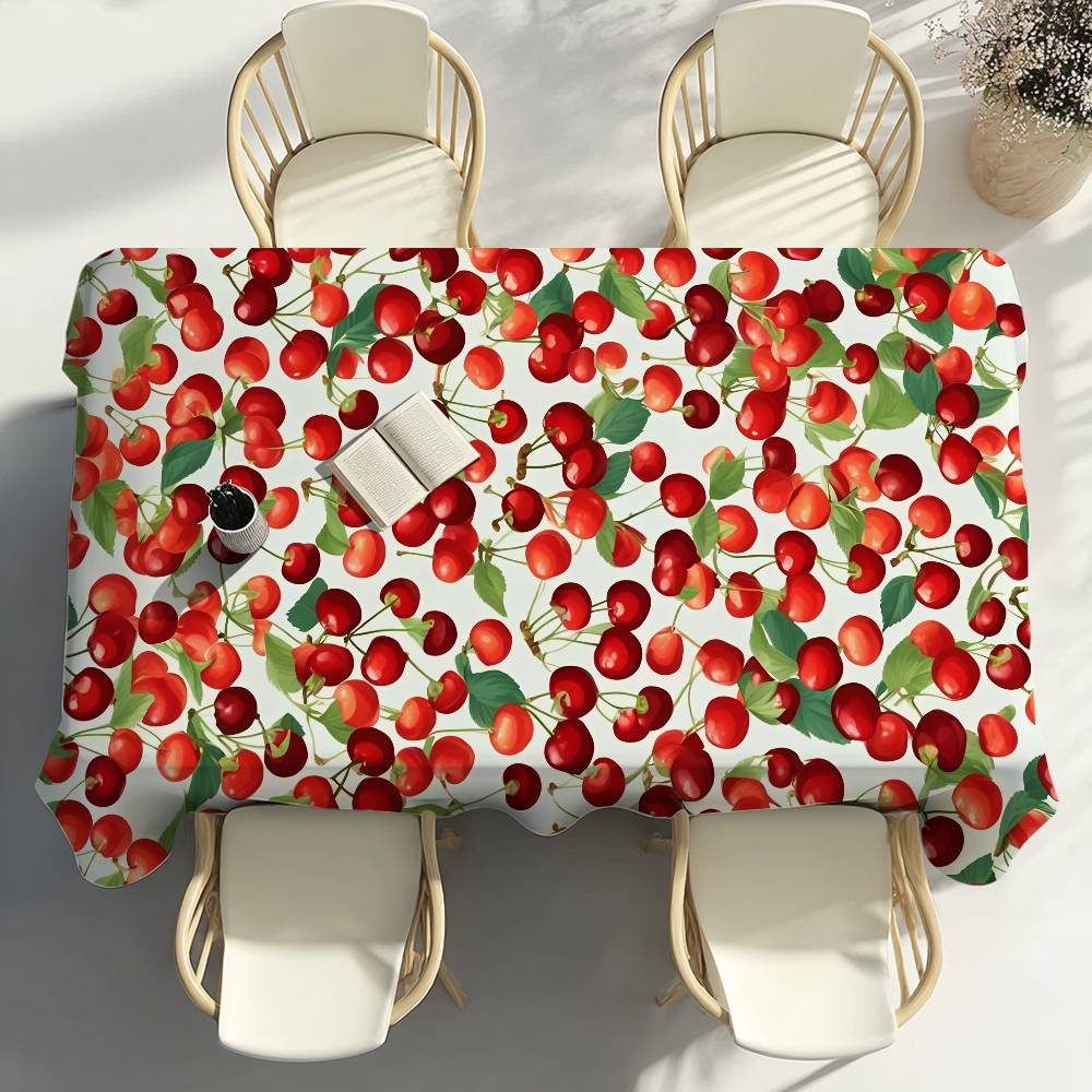 Kirschfrucht Rosa Tischdecke Party Dekoration Esszimmer Zuhause Küche Terrassen Wasserdicht Fleckenabweisend Tischdecke
