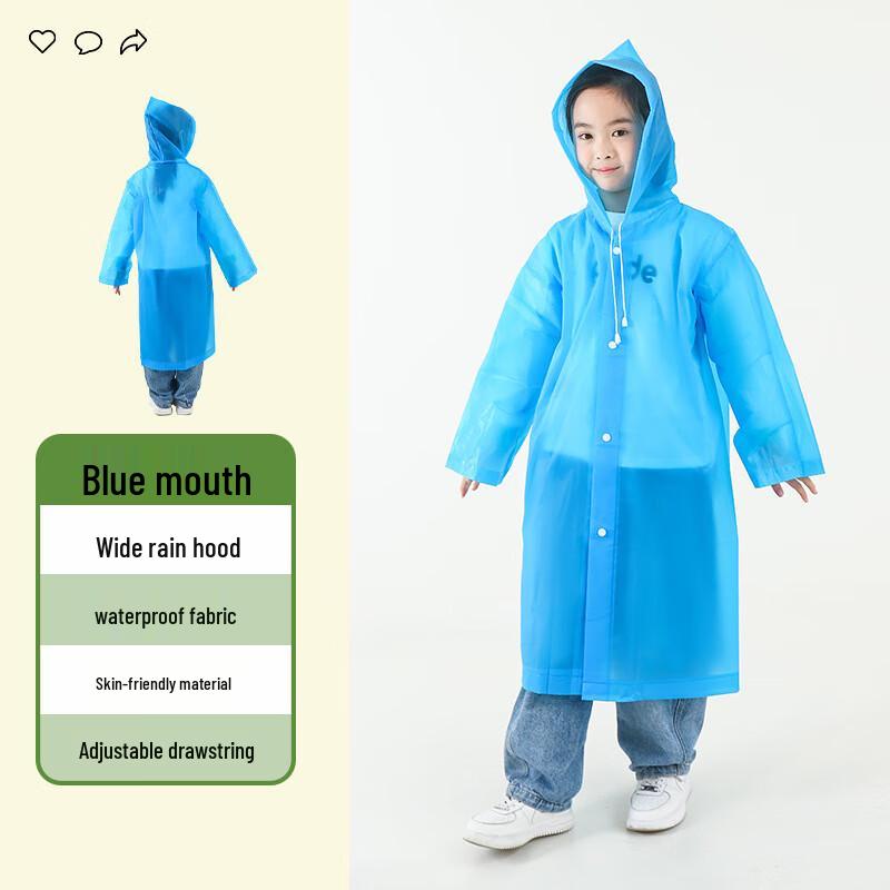 Kids' EVA Transparent Rain Poncho
