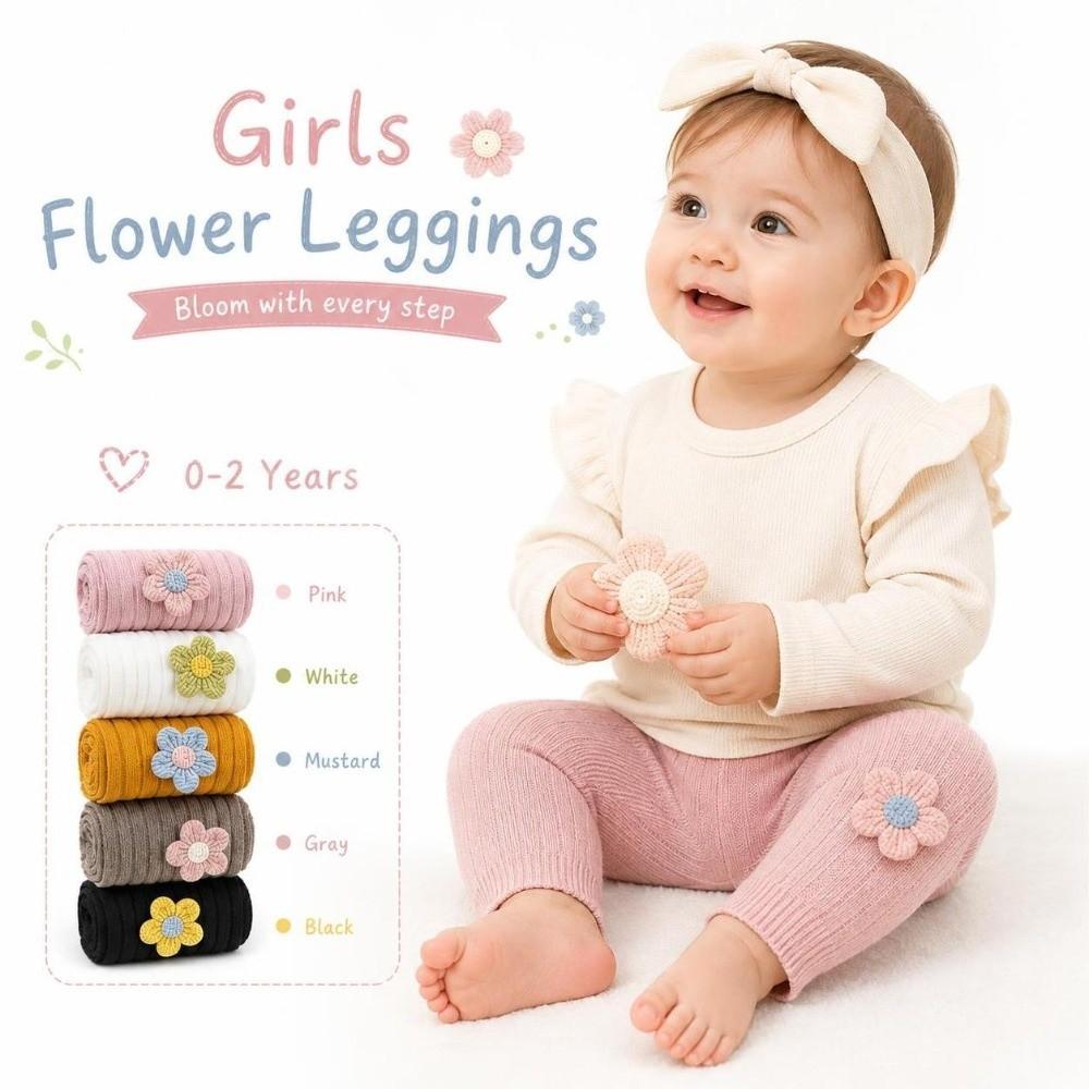 Ruffled Kids Pantyhose Warm Children Tights Sweet Girls Flower Leggings 0-2Years