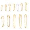 5-10pcs/lot Gold Safety Pins Brooches Blank Base Brooch Pin with Holes Fasteners Pin For DIY Jewelry Making Supplies Accessories