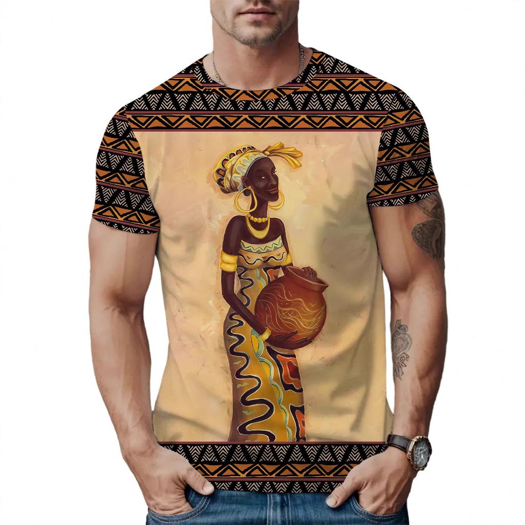 Summer Round Neck 3D Print Top Fashionable Casual Short Sleeved Men's T-shirts