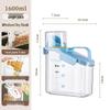 Transparent Portable Sealed Container with Measuring Cup for Grain, Cereal, Rice, Cat Food - Moisture & Insect Proof Kitchen Storage.