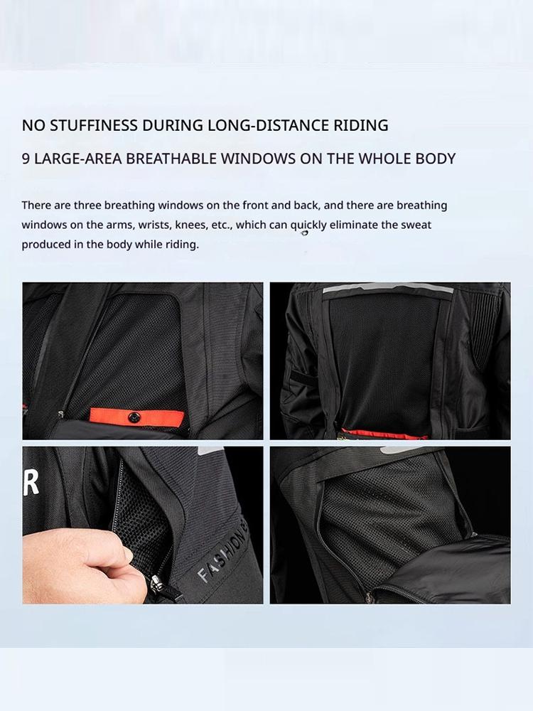 FEHER Autumn Winter Motorcycle Touring Suit Man Waterproof Removable Liner Motorbike Adventure Suits Breathable Warm Riding Sets