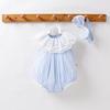 Korean Style Striped Lace Baby Romper - Summer 2022 Short Sleeve Jumpsuit