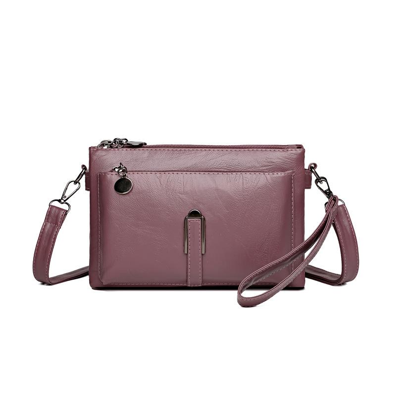 Vintage PU-Leder Mini-Tasche mit zwei Reißverschlusstaschen, Crossbody-Tasche, vielseitige Handgelenktasche für Einkäufe, den Alltag und Wochenendausflüge