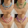 Explosive Beaded Necklace Collarbone Chain Dopamine Color Wind Bohemian Millet Beads Original Necklace