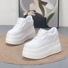 Fashion Women10CM Platform Sneakers Casual Outdoor Simple Design Skateboard Comfortable Lace Up Sneakers Running Sports Shoes Female 40