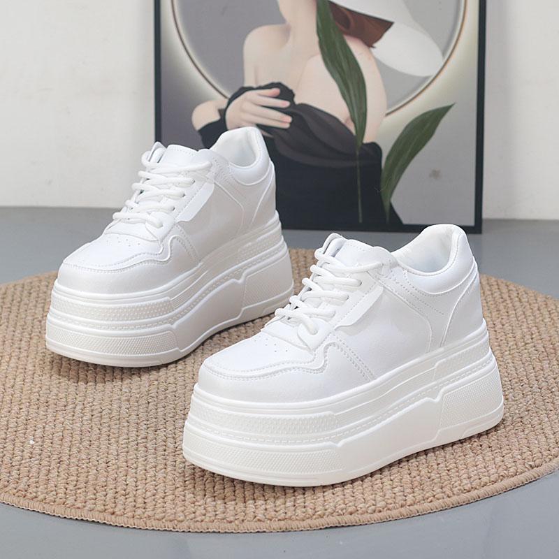 Fashion Women10CM Platform Sneakers Casual Outdoor Simple Design Skateboard Comfortable Lace Up Sneakers Running Sports Shoes Female 40