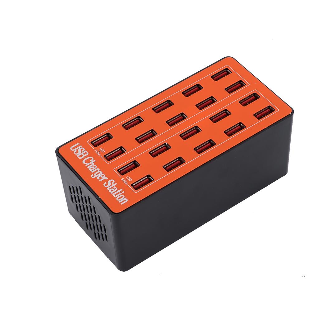 USB Charging Station 20‑Port Wall Power Fast Smart Charger for Multiple Devices 100‑240VEU Plug