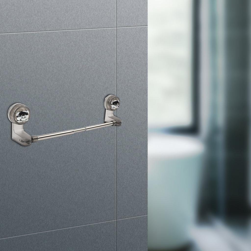 Adjustable Suction Cup Towel Bar Stainless Steel Design for Easy Setup