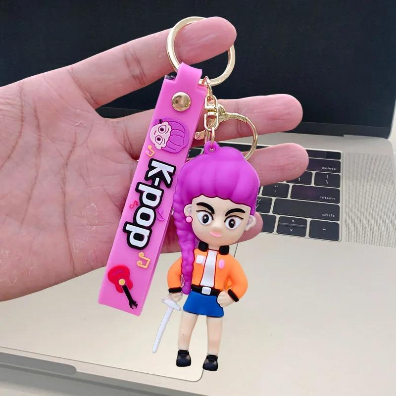 New KPOP Demon Hunters Little Tiger Keychain Pendant Cartoon Anime Monster Hunt Girl Key Ring Bag Hanging Decoration Gift