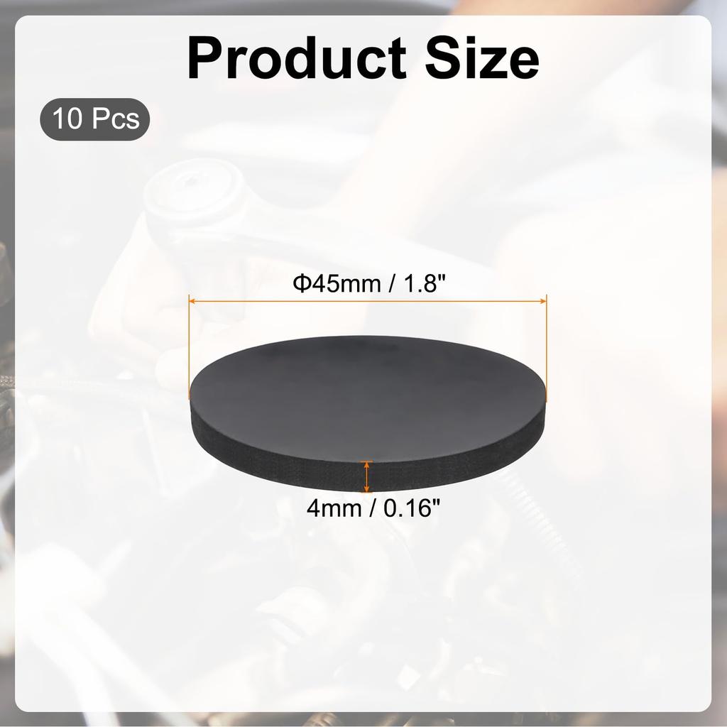 PATIKIL Anti-Vibration Pads, 1.8 x 0.16 inches (45 x 4 mm), Rubber Feet Washers,