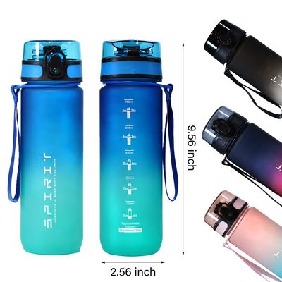 Large Capacity Frosted Gradient Plastic Water Bottle with High Aesthetic Value, Outdoor Sports and Fitness Water Bottle, Direct