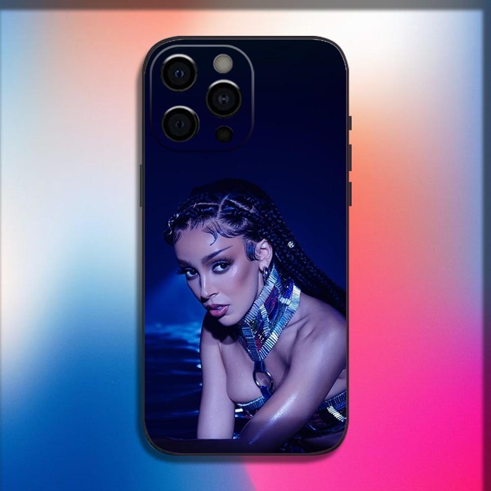 Singer D-Doja Cat Phone Case For iPhone 16,15,14,13,12,11,Pro,X,XS,Max,XR,Plus,Mini Soft Black Cover