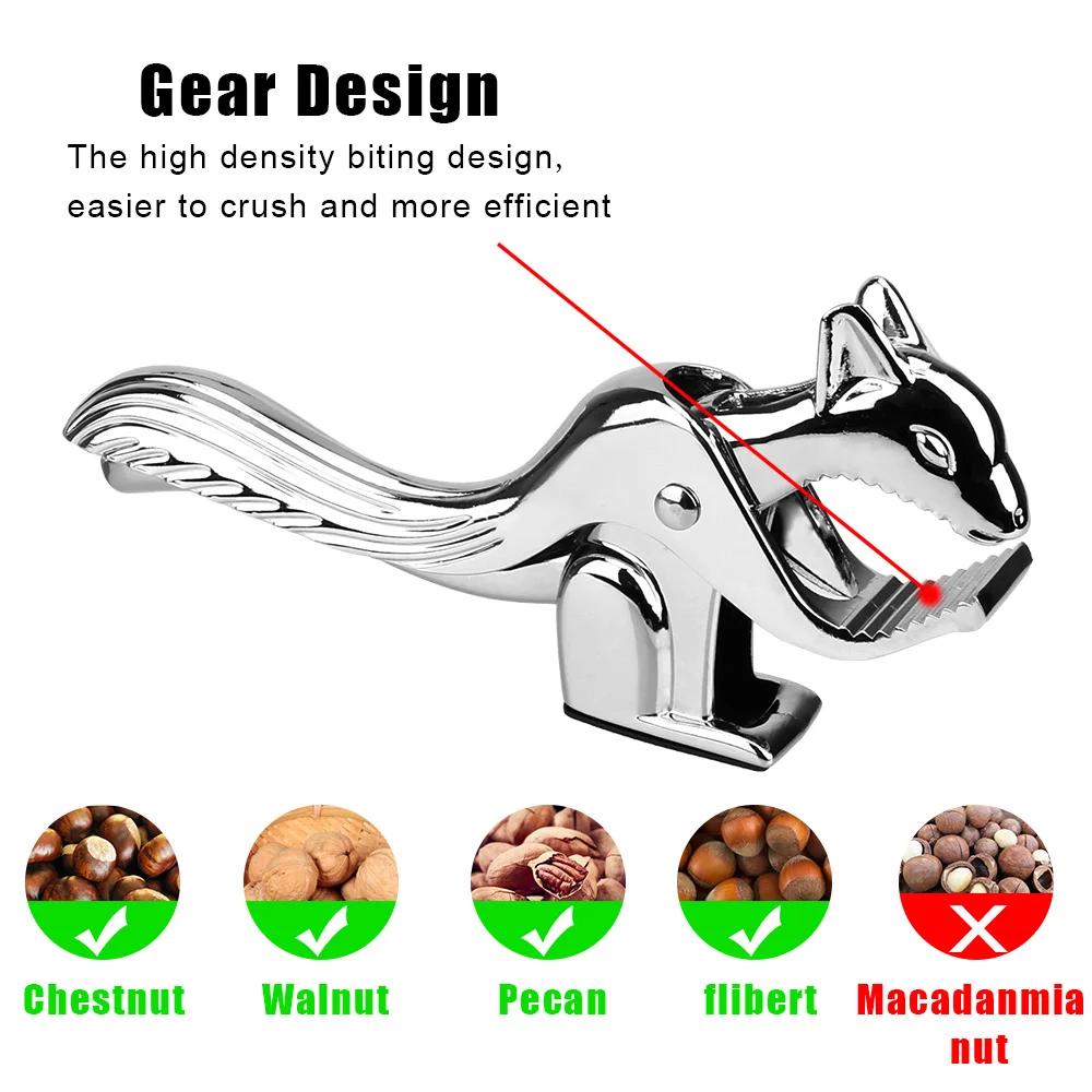 Nuts Nutcracker Sheller Opener Squirrel Shape Pine Pecan Hazelnut Plier Almond Nut Pecan Quick Walnut Cracker Multi-Function
