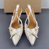 Pointed Toe High Heels Women Sandals  Summer Brand Designer White Ladies Wedding Shoes Trendy Buckle Mules Footwear