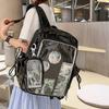 New Large Capacity PU Students DIY Anime Badge Ulzzang Ita Bags Y2K Aesthetic Women Backpacks Individuality Mochilas Para Mujer