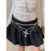 Mary Diamond-studded hollow cross tassel pearl necklace & waist chain - premium belt accessory