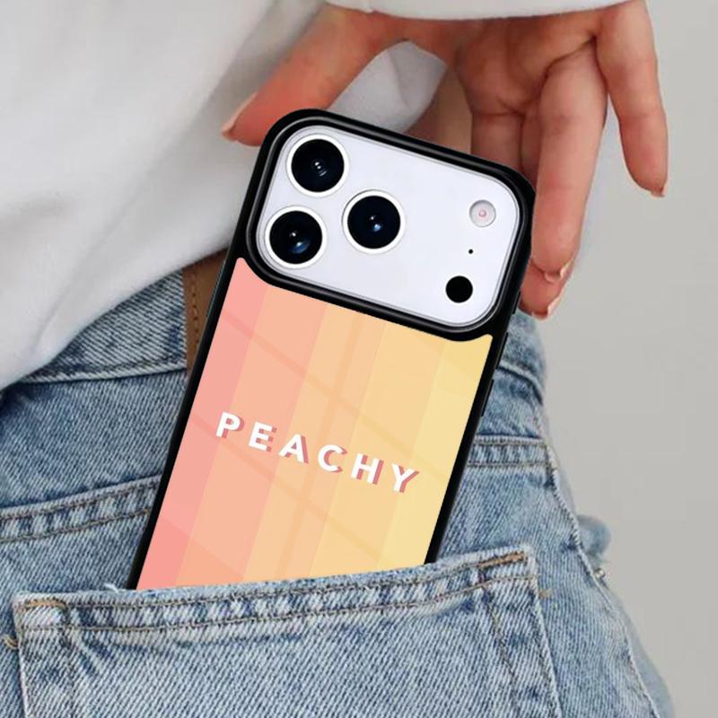 Pink Peaches Peachy Pattern Phone Case for iPhone 17ProMax 12 13 14 15 16e 17 Pro Max Plus Air Cover