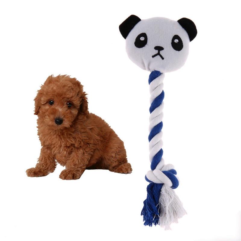 💰Kjøp Dog Toys Interactive Chew Panda Knot Rope Ball Toys for Dogs Cats