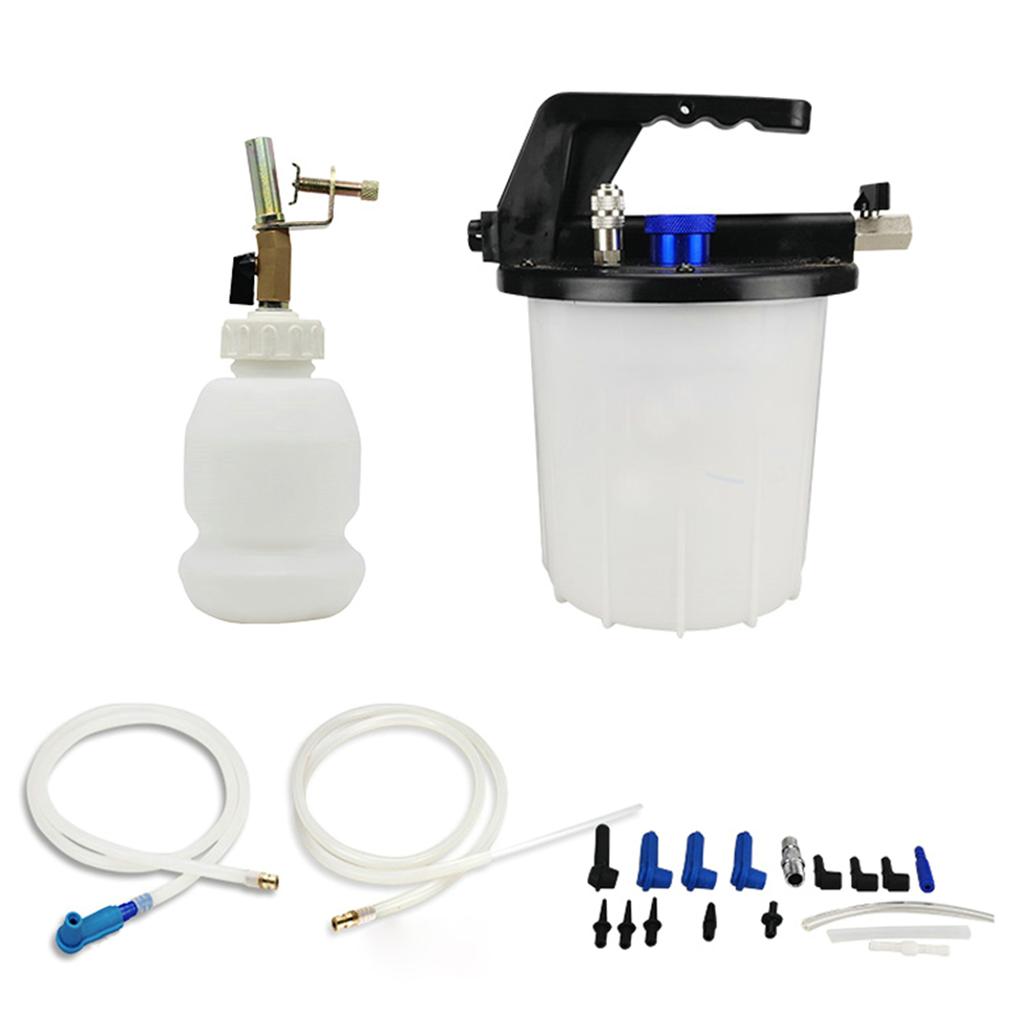  3L Vacuum Brake Bleeder Kit, Pneumatic Brake Fluid &   Bleeding Extractor Tool for Car, Truck, with Adapters, Hoses and 1L Refilling Bottle 