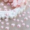30pcs Pink Pearl Heart Nail Art Charms Mixed Size 3D Love Heart Nail Decoration Kawaii Accessories Valentine's Day Nail Design Supplies