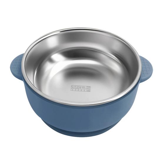 

Миска для кормления младенцев из нержавеющей стали, двухслойная, с присоской на дне темно-синий