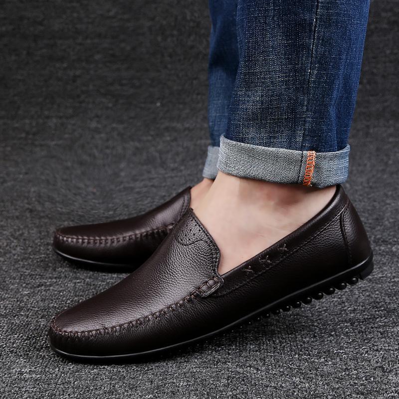 Fashion Handmade Men Casual Shoes Mens Slip On Flats 2024 New Men's Monk Strap Shoes Genuine Leather Fashion Wedding Dress Shoes Men